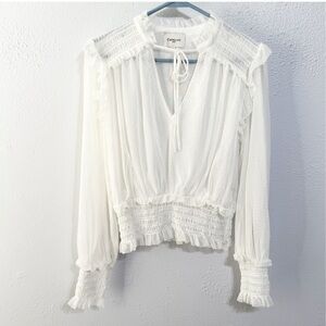 Choklate white lace blouse size large